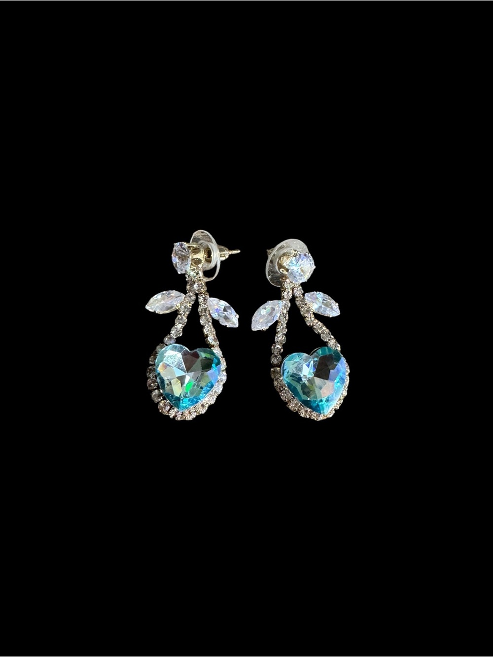 Crystal Heart Drop Earrings
